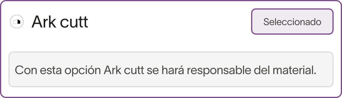 Arkcutt proporcionará el material